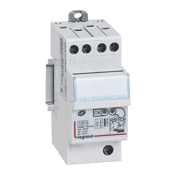 Legrand - Parafoudre bipolaire - Type 2 LEXIC + Parafoudre ligne téléphonique - Réf. : 003951 + 412200