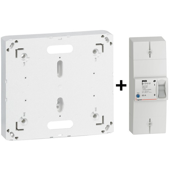 Legrand - Disjoncteur de branchement EDF 60A Instantané + Platine - Réf. : 401051+401191