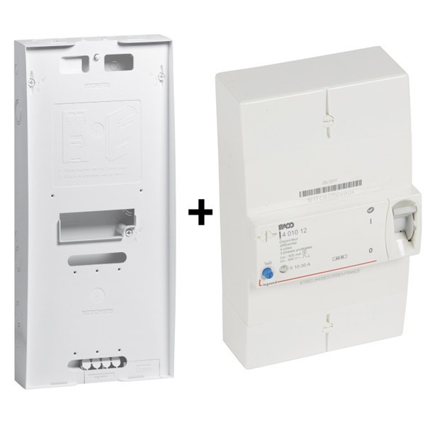 Legrand - Disjoncteur de branchement ERDF 10/30A Sélectif Tétrapolaire + Platine  - Réf. : 401012+401184