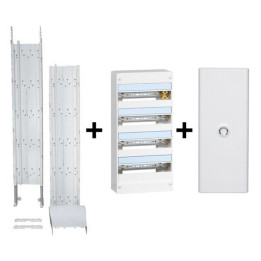Legrand - Drivia - Kit GTL 13M Complet + Tableau 4 Rangées de 13 Modules+ Porte Transparente - Réf. : 030037+401214+401334