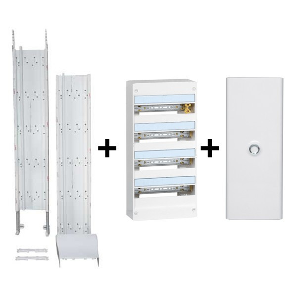 Legrand - Drivia - Kit GTL 13M Complet + Tableau 4 Rangées de 13 Modules+ Porte Transparente - Réf. : 030037+401214+401334