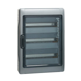 Legrand - Plexo³ - Coffret étanche + Serrure - 3 Rangées 18 modules - IP65/IK09 - Ref. : 001926+001966