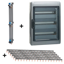 Legrand - Plexo³ - Coffret étanche + Peigne Vertical + Peignes Hori. - 3 Rangées de 18 Modules - Ref. : 001926+405004+404928x6