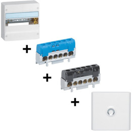 Legrand - Drivia - Coffret 1R de 13M + Bornier Ph+N + Porte - Réf. : 401211+004815+004816+401331