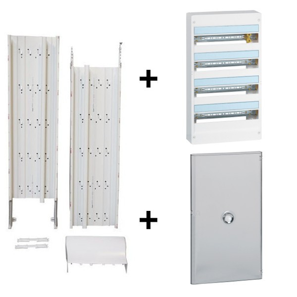 Legrand - Kit GTL 18M + Tableau 4 Rangées de 18 Modules + Porte Transparente - Réf. : 030067+401224+401244