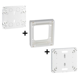 Legrand - Platine pour Disjoncteur branchement EDF + Réhausse + Plaque de Fond Isolant - Réf. : 401191+401193+401380