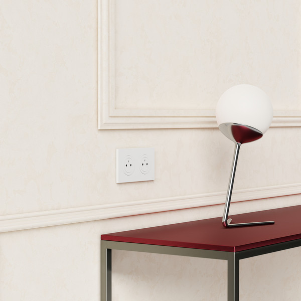 Schneider - Odace 2025 - Double PC 2P+T affleurante - Précâblée - Blanc craie - Réf : S920062