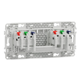 Schneider - Odace 2025 - Double PC 2P+T affleurante - Précâblée - Blanc craie - Réf : S920062
