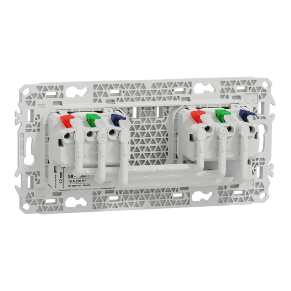 Schneider - Odace 2025 - Double PC 2P+T affleurante - Précâblée - Blanc craie - Réf : S920062