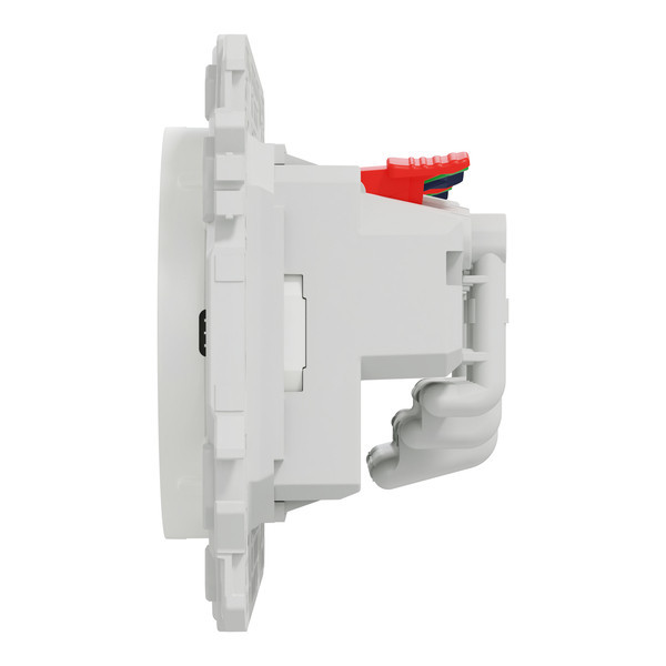 Schneider - Odace 2025 - Double PC 2P+T affleurante - Précâblée - Blanc craie - Réf : S920062