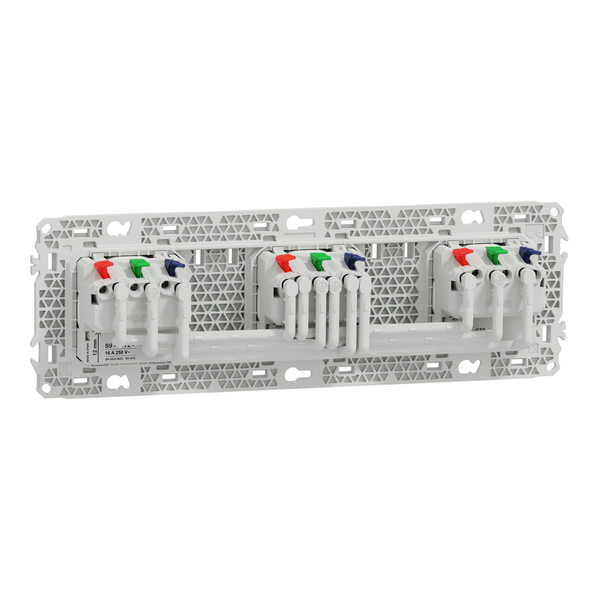 Schneider - Odace 2025 - Triple PC 2P+T affleurante - Précâblée - Blanc craie - Réf : S920072