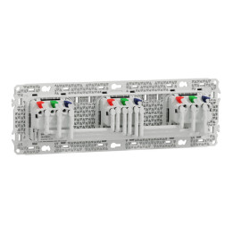 Schneider - Odace 2025 - Triple PC 2P+T affleurante - Précâblée - Noir onyx - Réf : S940072