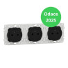 Schneider - Odace 2025 - Triple PC 2P+T affleurante - Précâblée - Noir onyx - Réf : S940072