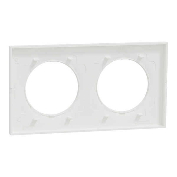 Schneider - Odace Origine 2025 - Plaque de finition 2 poste - Blanc craie - Réf : S929704