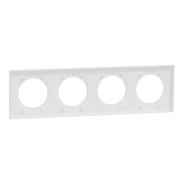 Schneider - Odace Origine 2025 - Plaque de finition 4 postes - Blanc craie - Réf : S929708
