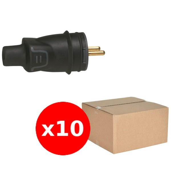 Legrand - Fiche 2P+T 16A - caout - IP44 / IK08 - sortie droite - Réf. : 050445x10