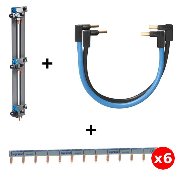 Legrand - Répartition verticale VX3 Drivia 3R + 6 Peignes 13M + Jeu de cordon VIS - Réf. : 405001+404926x6+404903