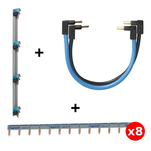 Legrand - Répartition verticale VX3 Drivia 4R + 8 Peignes 13M + Jeu de cordon VIS - Réf. : 405002+404926x8+404903