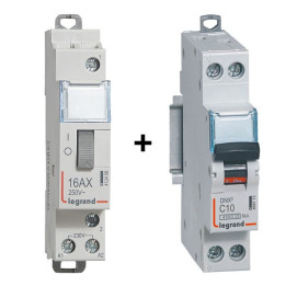 Legrand - Télérupteur CX3 - Unipolaire 16A - 230V + disjoncteur 10A DNX3 - Réf. : 412408+406773