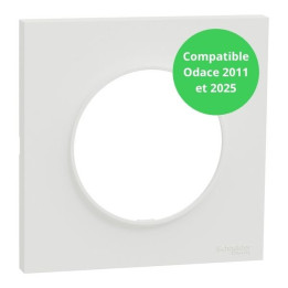 Schneider - Odace Origine 2025 - Plaque de finition 1 poste - Compatible Odace 2011 - Blanc craie - Réf : S929702