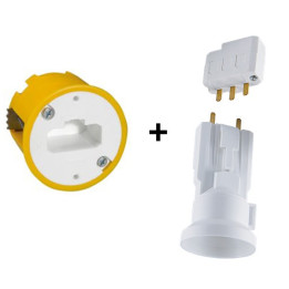Legrand - Batibox - Boîte luminaires pour applique + Douille/Fiche SIB - Prof. 40 - Réf. : 089304+11127