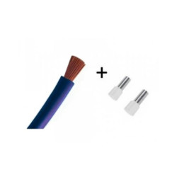 Cordon de 40cm de 16mm² souple Bleu Clair + Embout pour platine DB