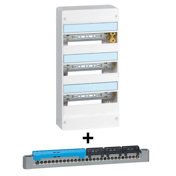 Legrand - DRIVIA - Coffret 3x13 + Borinier Triphasé + Neutre - Ref. : 401213+404814