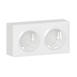 Legrand - Dooxie - Cadre saillie 2 postes + Plaque - Blanc - Ref. : 600042 + 600802