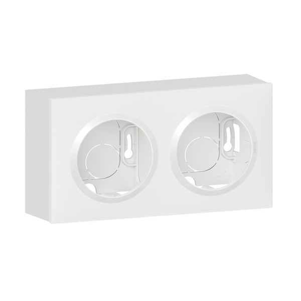 Legrand - Dooxie - Cadre saillie 2 postes + Plaque - Blanc - Ref. : 600042 + 600802