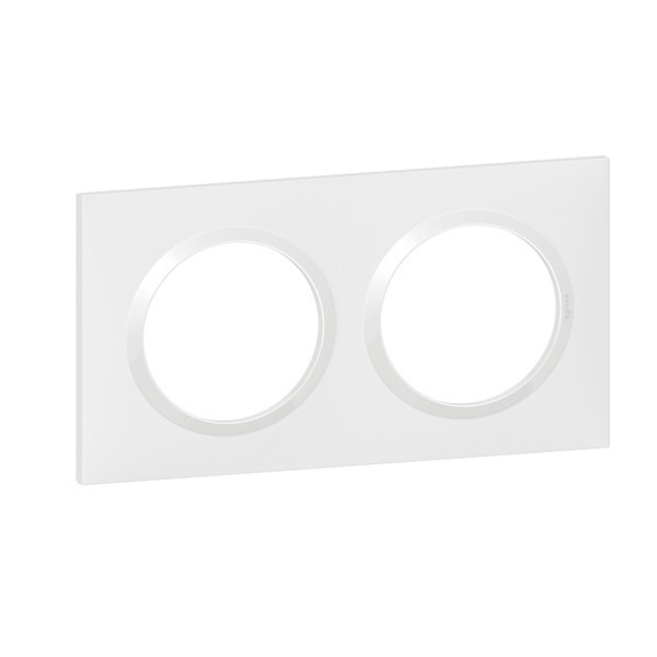 Legrand - Dooxie - Cadre saillie 2 postes + Plaque - Blanc - Ref. : 600042 + 600802