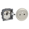 Legrand - Céliane - Mécanisme PC + Enjoliveur Titane - 2P+T 16A - Réf. : 067111+068411