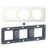 Legrand - Céliane - Plaque de finition 3 postes + Support - Blanc - Réf. : 066633+080253