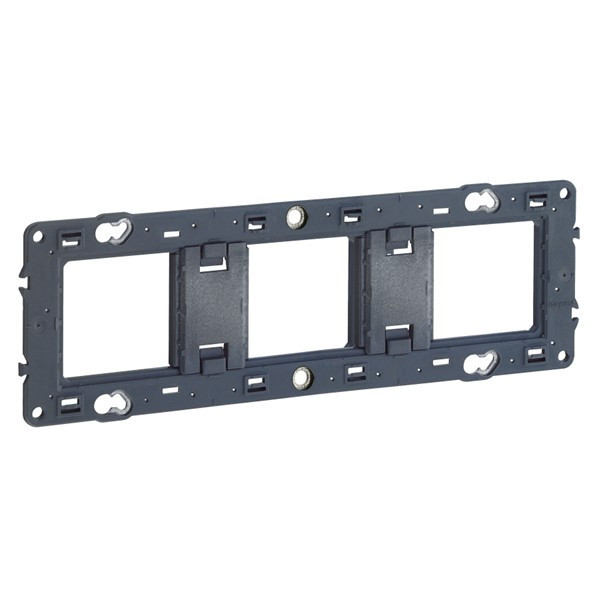 Legrand - Céliane - Plaque de finition 3 postes + Support - Blanc - Réf. : 066633+080253