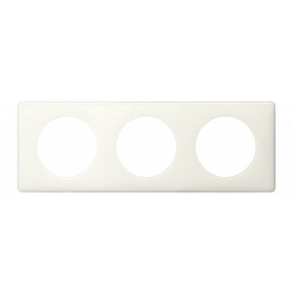 Legrand - Céliane - Plaque de finition 3 postes + Support - Blanc - Réf. : 066633+080253