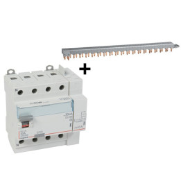LEGRAND - Interrupteur différentiel DX3-ID 4P 40A - 30mA - Type F + Peigne HX3 18M - Réf. : 411658+405202