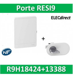 Schneider - Resi9 - porte styl Blanc coffret 18M - 4R + serrure avec clé - R9H18424+R9H13388