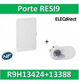 Schneider - Resi9 - porte styl Blanc coffret 13M - 4R + serrure avec clé - R9H13424+R9H13388