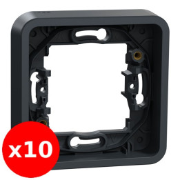 Schneider - Mureva Styl - LOT de 10 Cadres 1 poste - Encastré - IP55/IK08 - Gris - Ref. : MUR34107x10