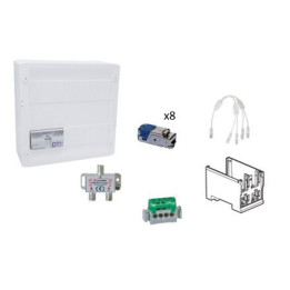 Legrand - Coffret VDI GRADE 2 avec brassage STP - 8 RJ45 / TV 2 sorties - Réf. : 418248+413183x4+413180