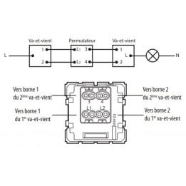 Legrand - Céliane - Mécanisme + enjoliveur - Permutateur 10A - Réf. : 067005+068001