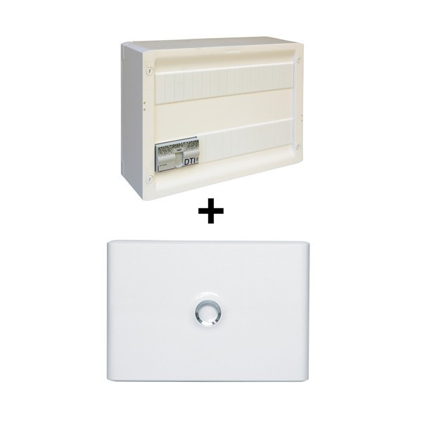 Legrand - Coffret VDI GRADE 2 avec brassage 18M - 4 RJ45+ Porte Drivia 18M - Réf. : 418248+401231