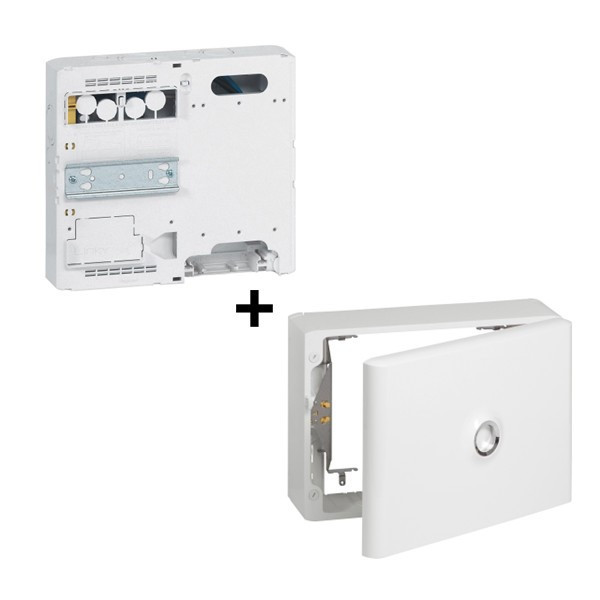 Legrand - DRIVIA - Platine pour Disjoncteur Branchement EDF et Compteur + Habillage avec Porte - 18Modules- Réf. : 401181+401189
