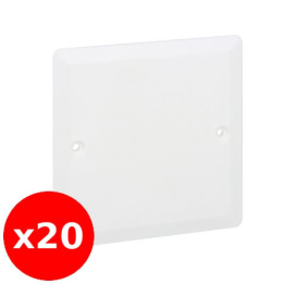 Legrand - Batibox - LOT de 20 Couvercles universel 80 x 80 - Pour boîte 1 Poste - Carré - Blanc - Réf. : 089281x20