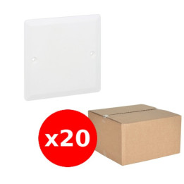 Legrand - Batibox - LOT de 20 Couvercles universel 80 x 80 - Pour boîte 1 Poste - Carré - Blanc - Réf. : 089281x20