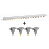 Peigne d'alimentation tétrapolaire pour produit à vis HX³ horizontal optimisé + bornes - 24m - Réf. : 405210+405208x4