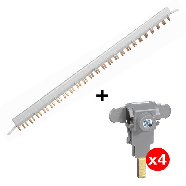 Peigne d'alimentation tétrapolaire pour produit à vis HX³ horizontal optimisé + bornes - 24m - Réf. : 405210+405208x4