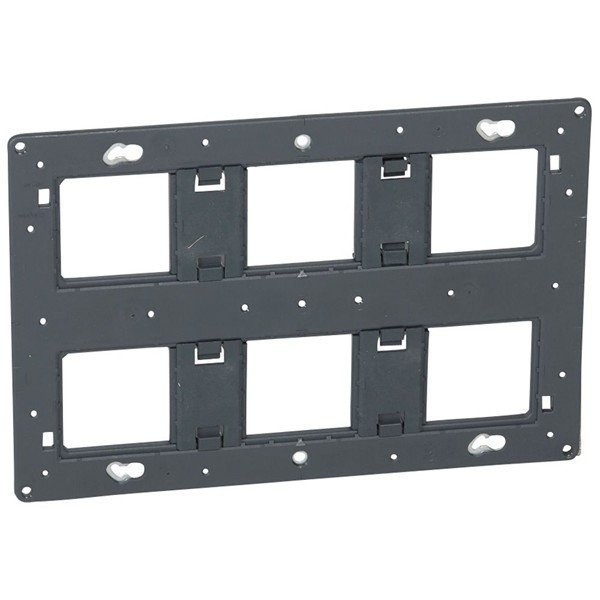 Legrand - Support + Boîte Batibox Multimat - 2x3 Postes - 2x6/8 Modules - prof 50 mm - Blanc - Ref. :  080126+080266