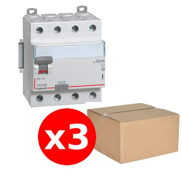 LEGRAND - Interrupteur différentiel DX3-ID 4P 40A - 30mA - Type A - Réf. : 411675x3