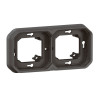 Legrand - Plexo L - Support plaque étanche - Encastré - 2 postes - Horizontal ou vertical - Anthracite - Réf : 069607L
