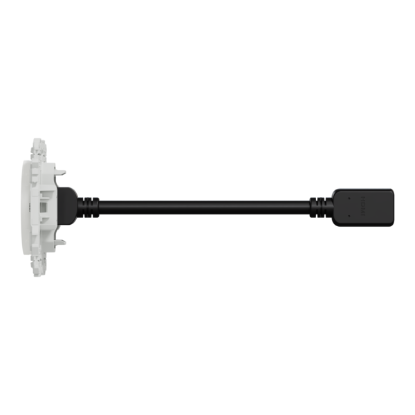 Schneider - Odace 2025 - Prise HDMI Type A 2.1 - Ultra HD 8K/60Hz - Câble femelle à l'arrière - Blanc craie - Réf : S920462